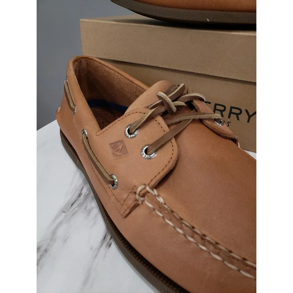 NEW SPERRY Original Boat Shoes Mens 11 MENS 2 Eye Top Sider Sahara Brown EU 44.5